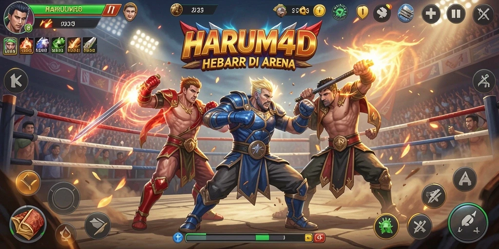 Tangkapan layar menampilkan aksi intens dari gameplay Fighting.