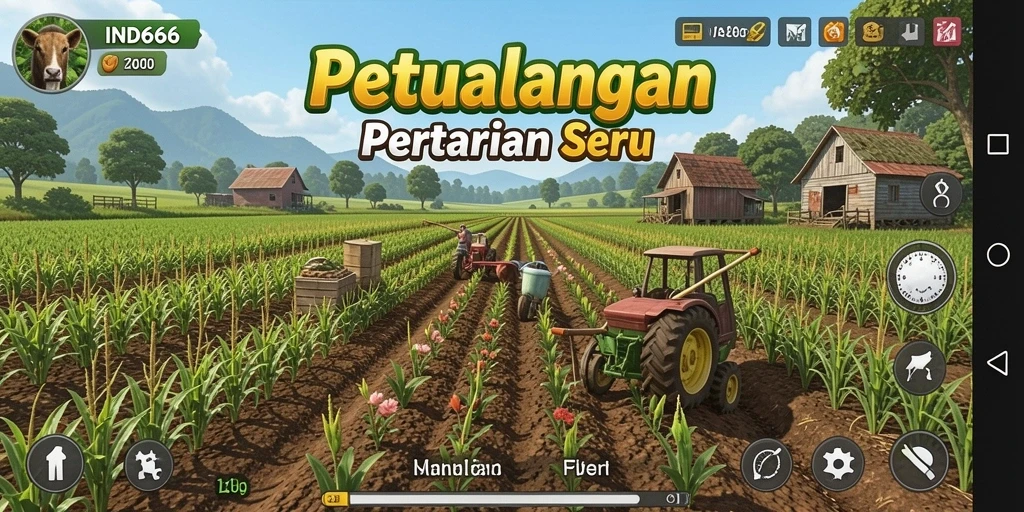 Tangkapan layar <strong>IND666</strong> menunjukkan keseruan gameplay bertani yang interaktif.