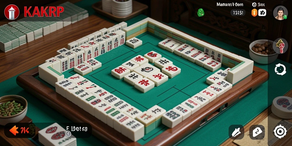 Tampilan gameplay KAKRP yang seru dengan ubin Mahjong.