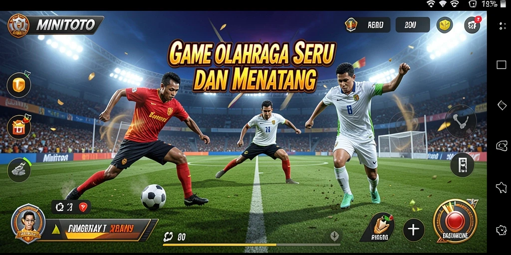 Tampilan gameplay seru dalam MINITOTO yang menghadirkan aksi olahraga.