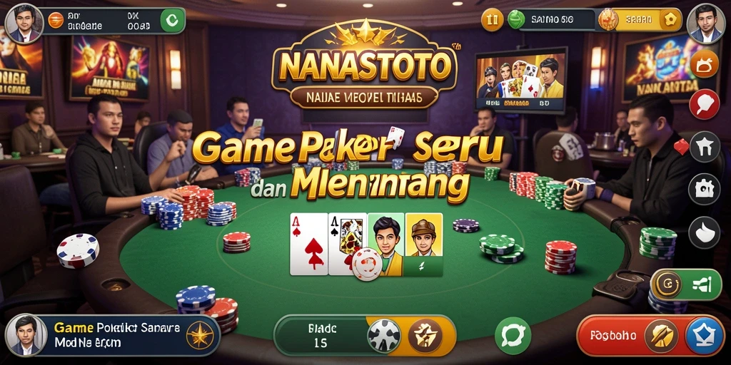 Tampilan utama NANASTOTO menampilkan gameplay Poker yang seru.
