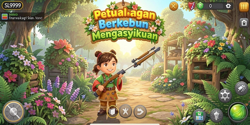 Tampilan gameplay menarik SL999 dengan aktivitas bertani yang menyenangkan.
