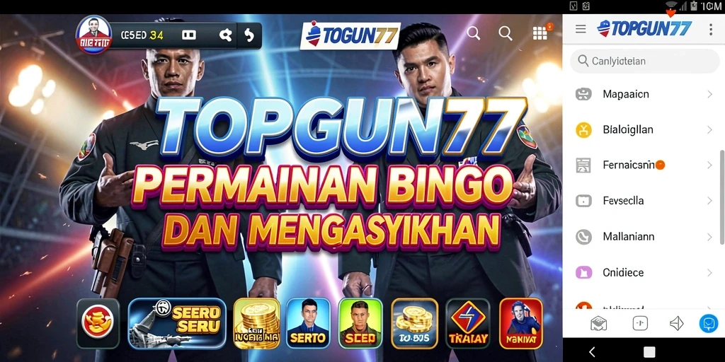Tampilan gameplay seru dalam permainan Bingo TOPGUN77.