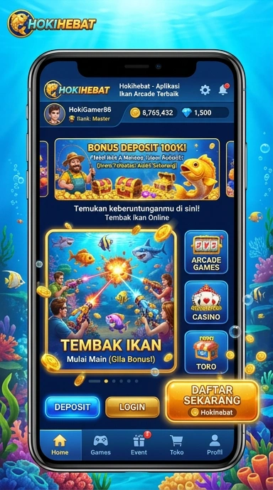 Screenshot antarmuka pengguna aplikasi hokihebat